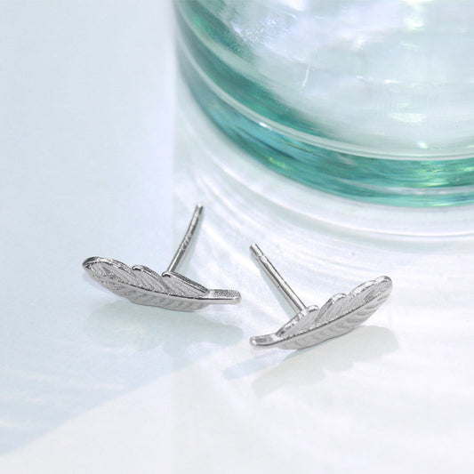 ピアス シルバー925 フェザー 羽根 スタッドピアス