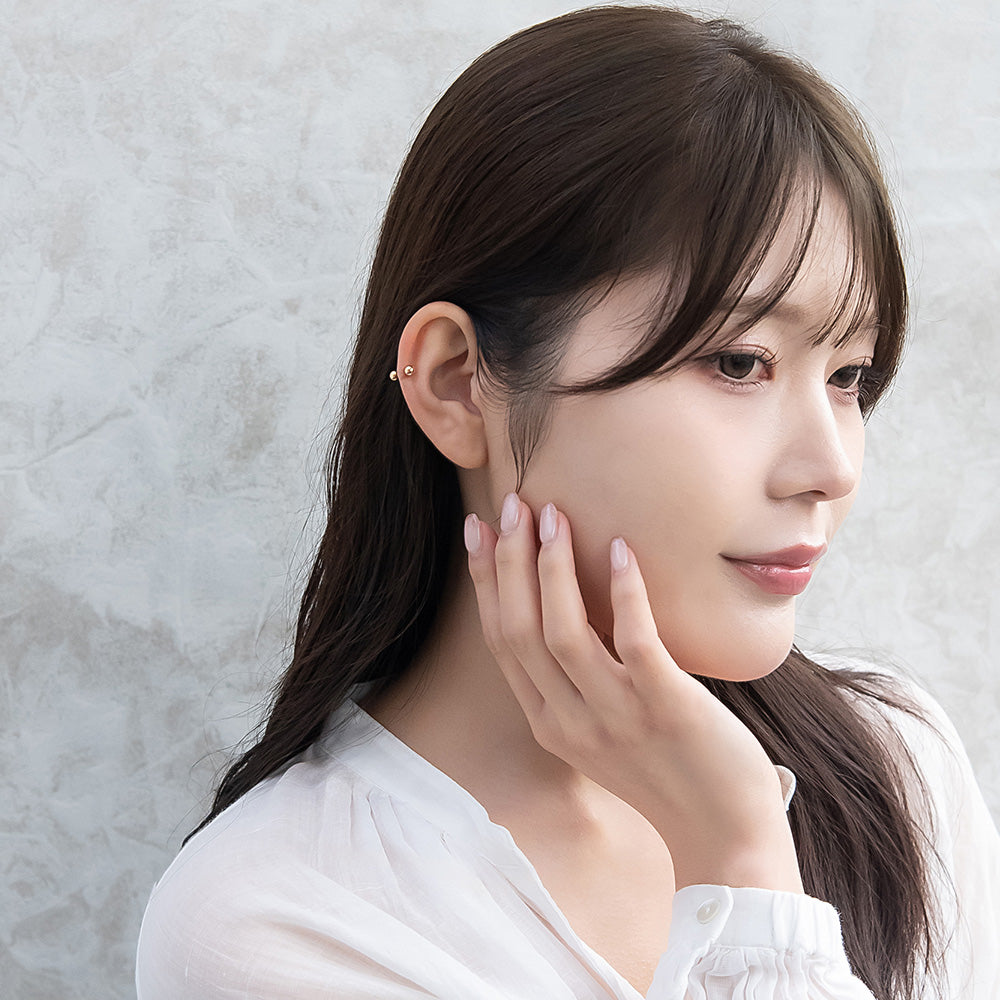 ボディピアス サージカルステンレス 316L ゴールド 両ネジ式 ストレートバーベル 14G 16G 18G 20G 【1個販売】