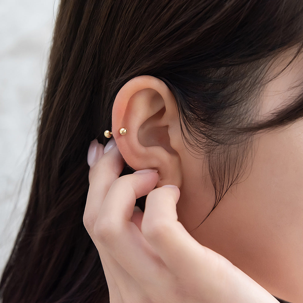 ボディピアス サージカルステンレス 316L ゴールド 両ネジ式 ストレートバーベル 14G 16G 18G 20G 【1個販売】