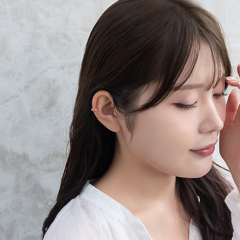 ボディピアス サージカルステンレス 316L ピンクゴールド 両ネジ式 ストレートバーベル 14G 16G 18G 20G 【1個販売】