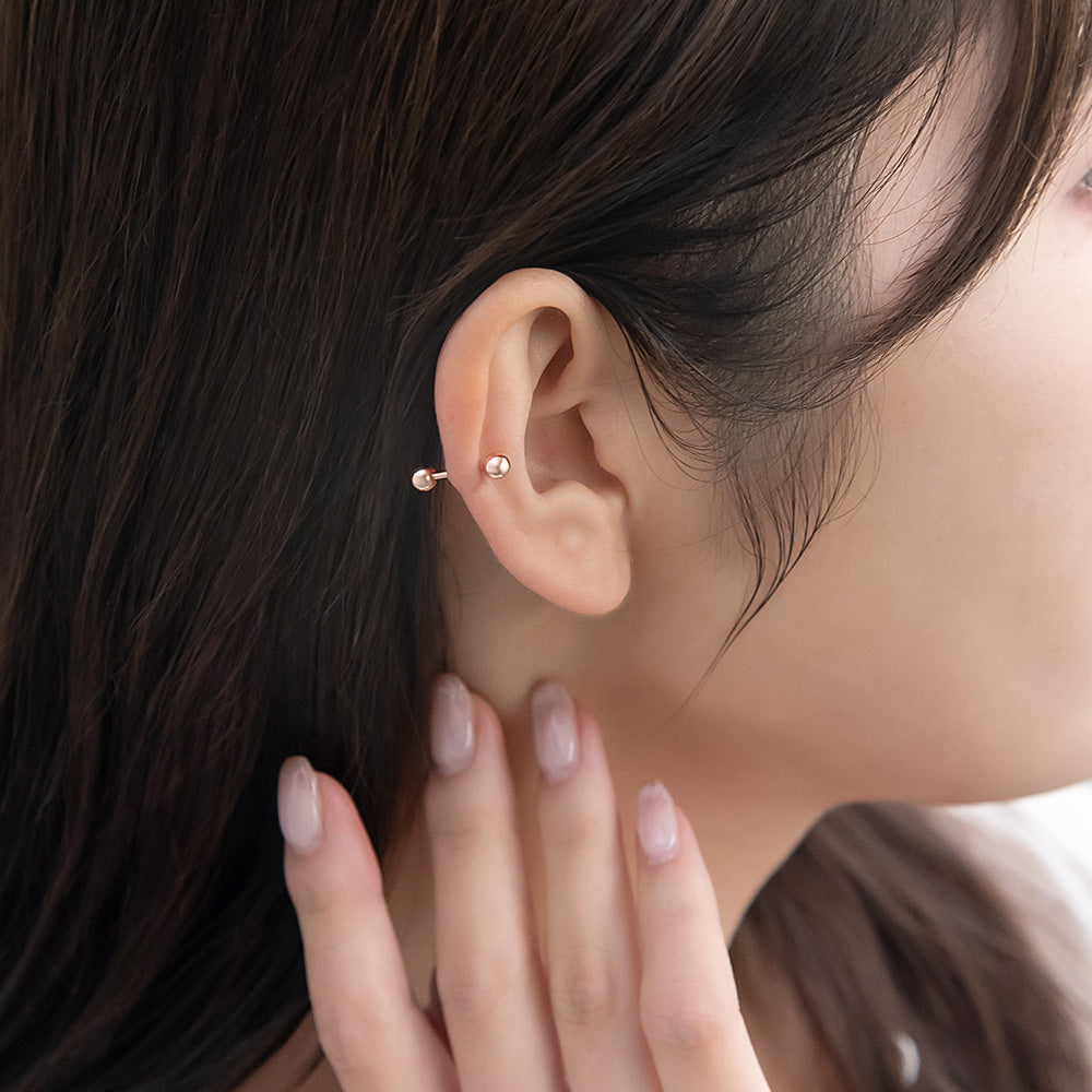 ボディピアス サージカルステンレス 316L ピンクゴールド 両ネジ式 ストレートバーベル 14G 16G 18G 20G 【1個販売】