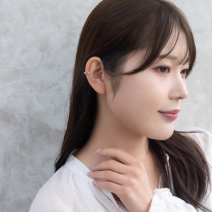 ボディピアス サージカルステンレス メタル ボール ストーン ストレートバーベル ネジ式 18G 【1個販売】