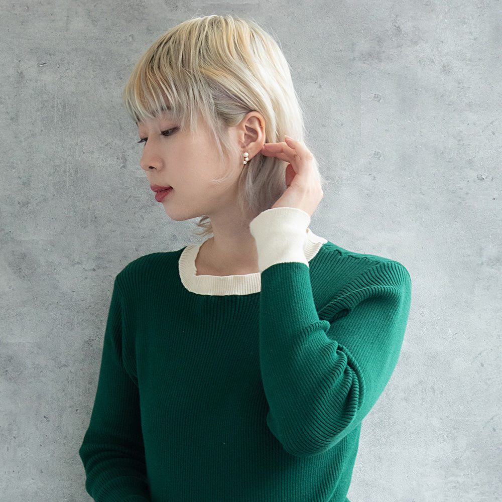 ボディピアス サージカルステンレス ダブル パール スター ストーン ストレートバーベル ネジ式 18G 【1個販売】