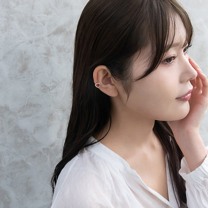 ボディピアス サージカルステンレス ハート カラー ストーン ストレートバーベル ネジ式 18G 【1個販売】