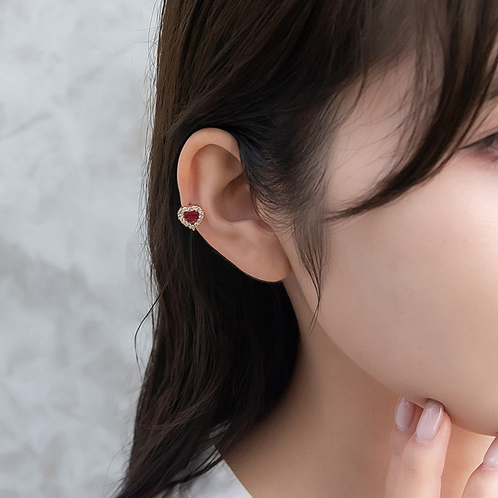 ボディピアス サージカルステンレス ハート カラー ストーン ストレートバーベル ネジ式 18G 【1個販売】