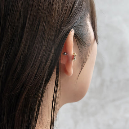 ボディピアス サージカルステンレス ハート カラー ストーン ストレートバーベル ネジ式 18G 【1個販売】