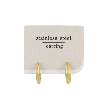 イヤリング ステンレス 直径1.5cm 幅2mm メタル シンプル フープイヤリング