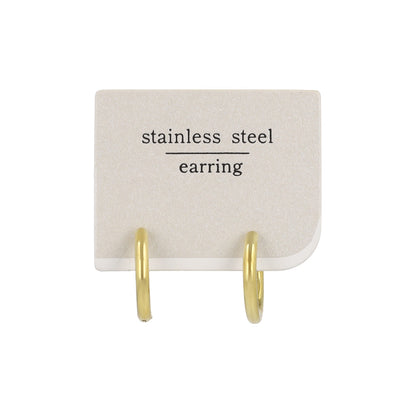 イヤリング ステンレス 直径1.7cm 幅2mm メタル シンプル フープイヤリング