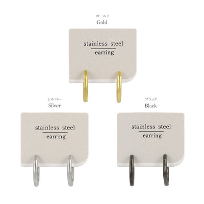 イヤリング ステンレス 直径1.9cm 幅2mm メタル シンプル フープイヤリング