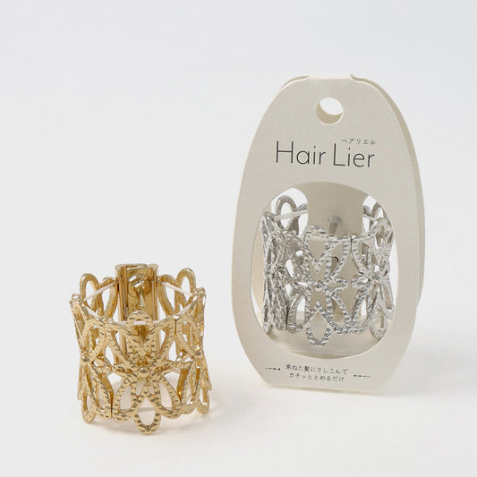 ヘアカフ フラワーレース メタル マグネット ヘアリエル