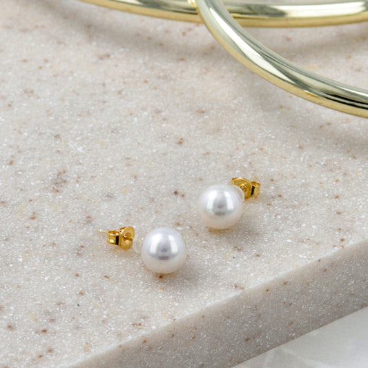 ピアス 貝パール 6mm 18金 K18 ポストピアス