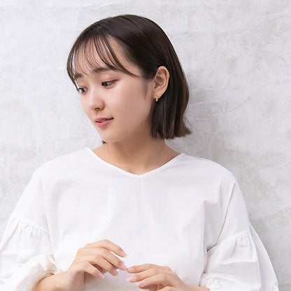 ピアス ニッケルフリー ミニ フラワー キュービックジルコニア 18金 K18 ポストピアス