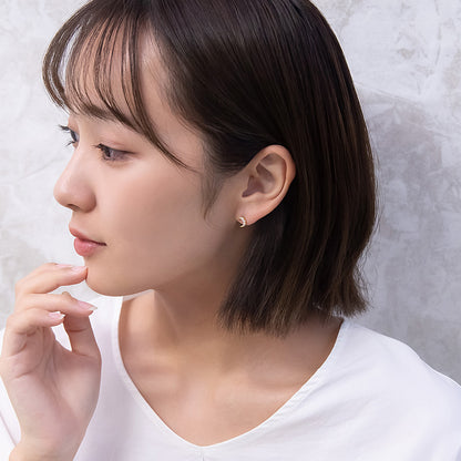 ピアス ニッケルフリー クレッセントムーン キュービックジルコニア 18金 K18 ポストピアス