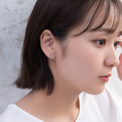 ピアス ニッケルフリー 十字架 クロス キュービックジルコニア 18金 K18 ポストピアス
