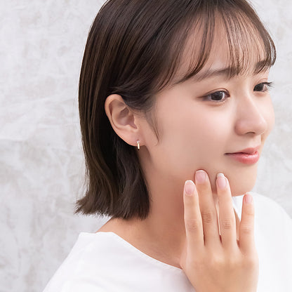 ピアス ニッケルフリー メタル ワンタッチ フープ 18金 K18 ポストピアス