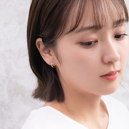 ピアス ニッケルフリー メタル ワンタッチ フープ 18金 K18 ポストピアス