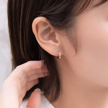 ピアス ニッケルフリー メタル ワンタッチ フープ 18金 K18 ポストピアス