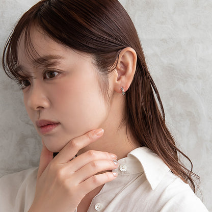 ピアス ニッケルフリー 透かし メタル ワンタッチ フープ 18金 K18 ポストピアス