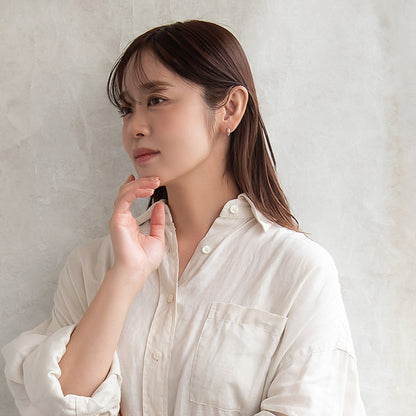 ピアス ニッケルフリー 透かし メタル ワンタッチ フープ 18金 K18 ポストピアス