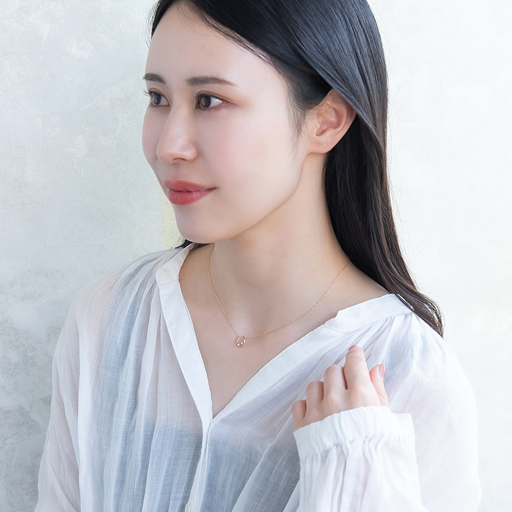 ネックレス ニッケルフリー 馬蹄 ホースシュー ストーン プチネックレス