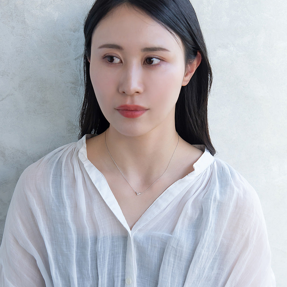 ネックレス ニッケルフリー V字 ストーン メタル マグネット プチネックレス