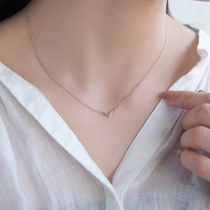 ネックレス ニッケルフリー V字 ストーン メタル マグネット プチネックレス