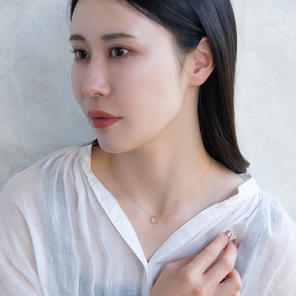 ネックレス ニッケルフリー 三日月 クレッセントムーン ストーン マグネット プチネックレス