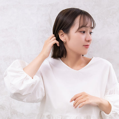 ピアス ニッケルフリー フラワー パール キュービックジルコニア サークル ポストピアス