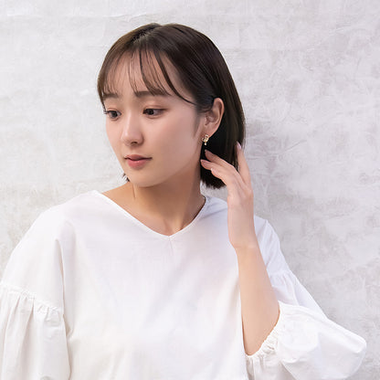 ピアス ニッケルフリー フラワー ムーン キュービックジルコニア ポストピアス