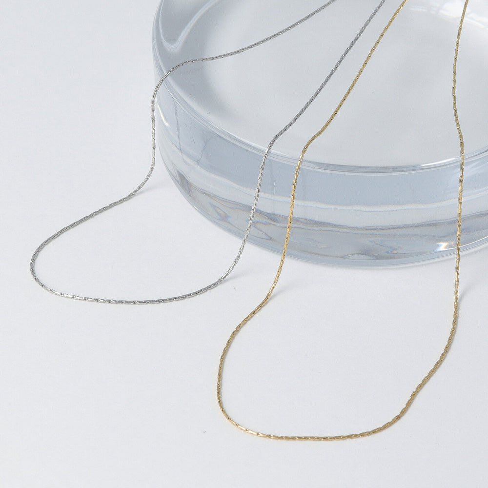 ネックレス ステンレス ベネチアチェーン スエッジタイプ ショートネックレス