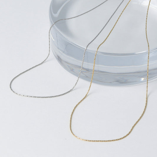 ネックレス ステンレス ベネチアチェーン スエッジタイプ ショートネックレス