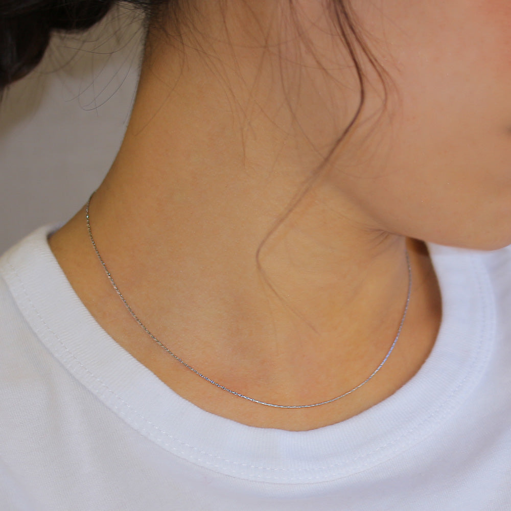 ネックレス ステンレス ベネチアチェーン スエッジタイプ ショートネックレス