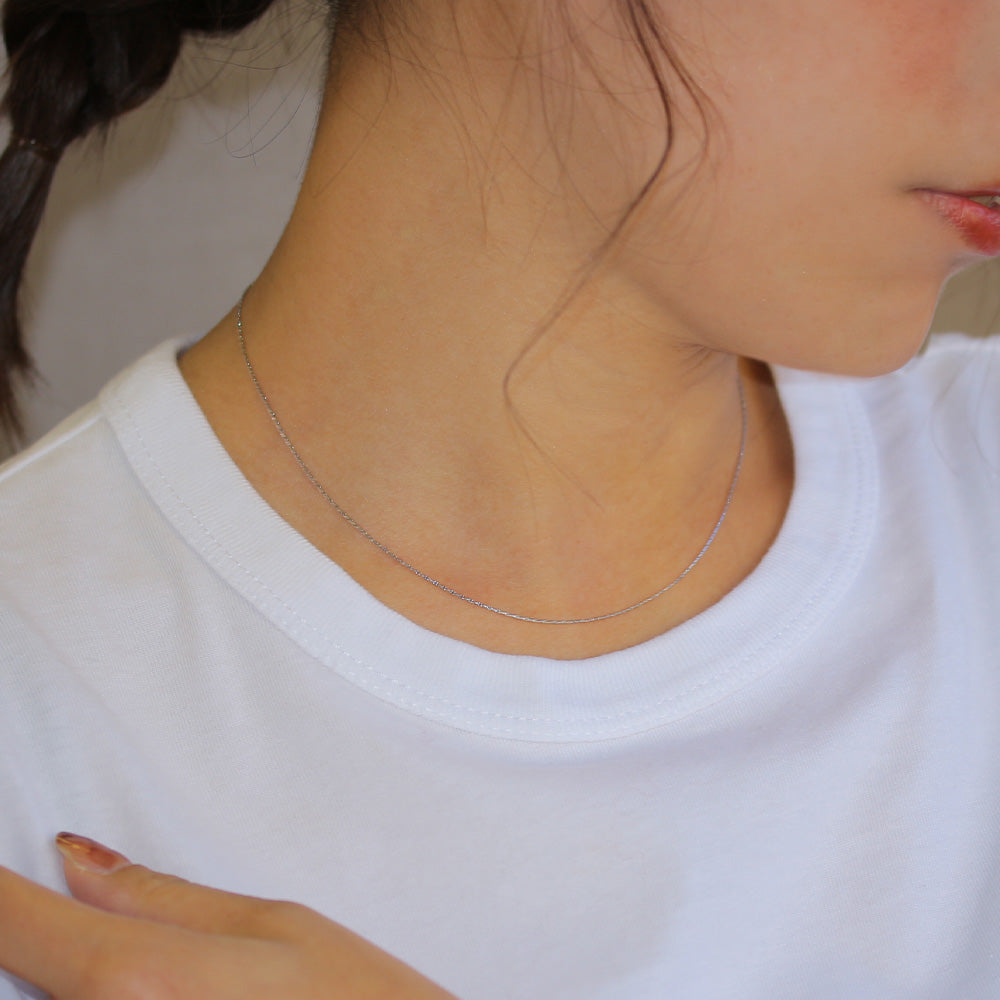 ネックレス ステンレス ベネチアチェーン スエッジタイプ ショートネックレス