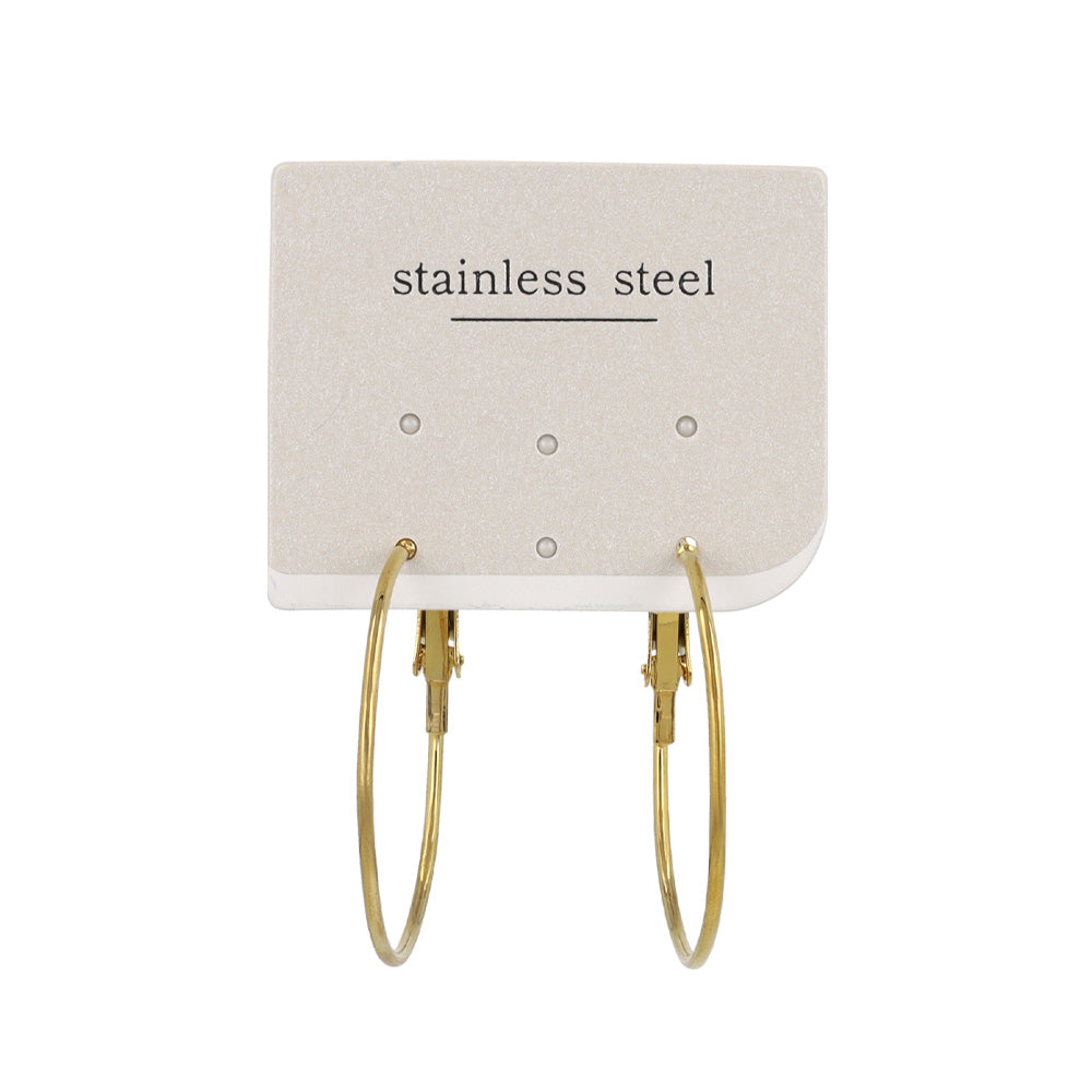 ピアス 3cm ステンレスポスト フープピアス