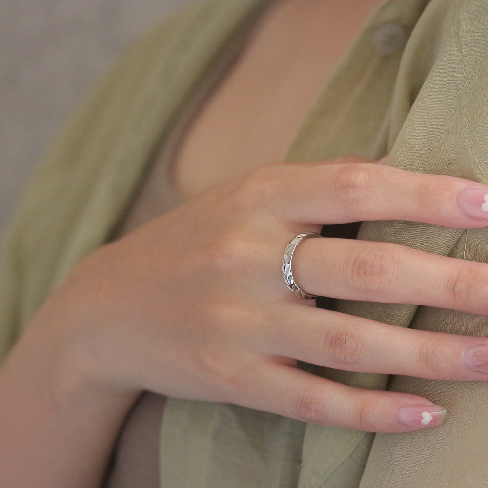 リング ステンレス リーフ風 9号 11号 13号 15号 指輪