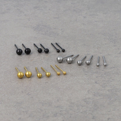 ピアス メタル ボール 6個セット ステンレスポスト スタッドピアス