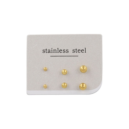 ピアス メタル ボール 6個セット ステンレスポスト スタッドピアス