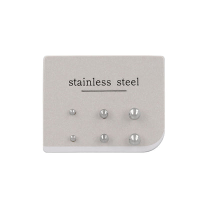 ピアス メタル ボール 6個セット ステンレスポスト スタッドピアス