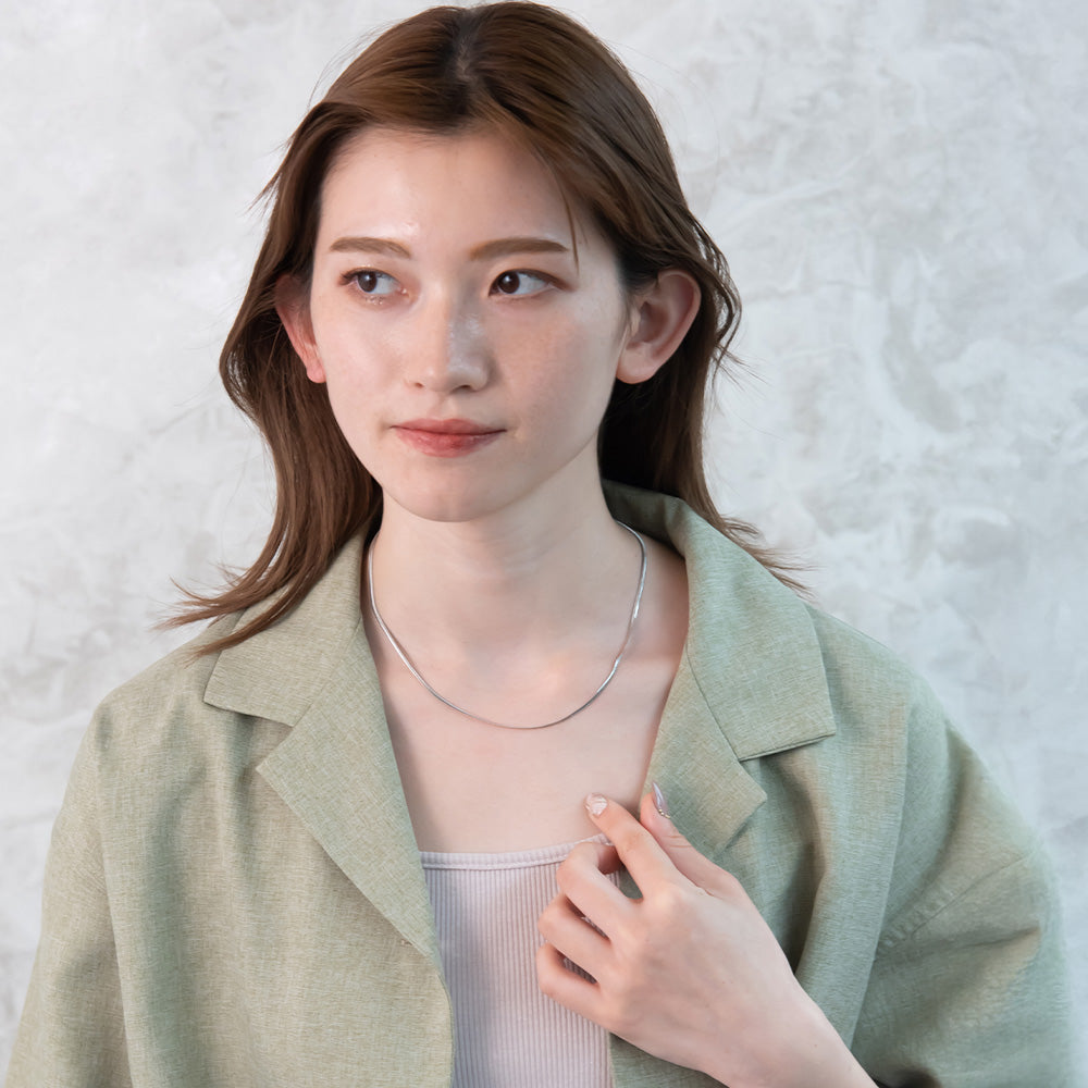 ネックレス ステンレス スネーク チェーン ショートネックレス