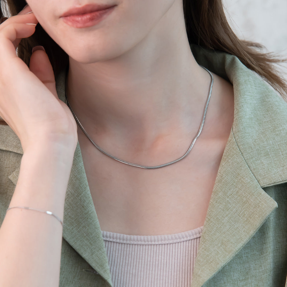 ネックレス ステンレス スネーク チェーン ショートネックレス