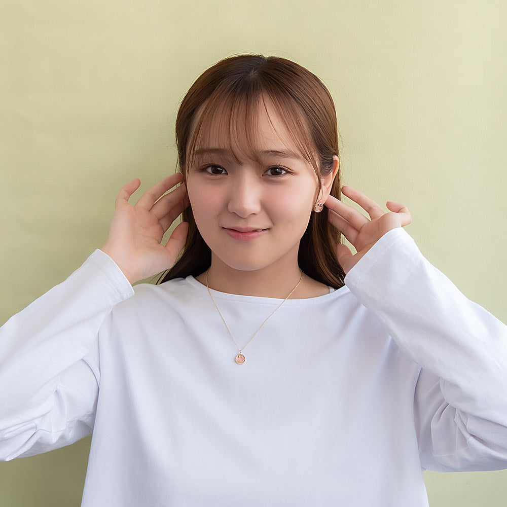 ピアス　No.4765 ピアス ニッケルフリー スマイル マーブル アクリル チタンポスト