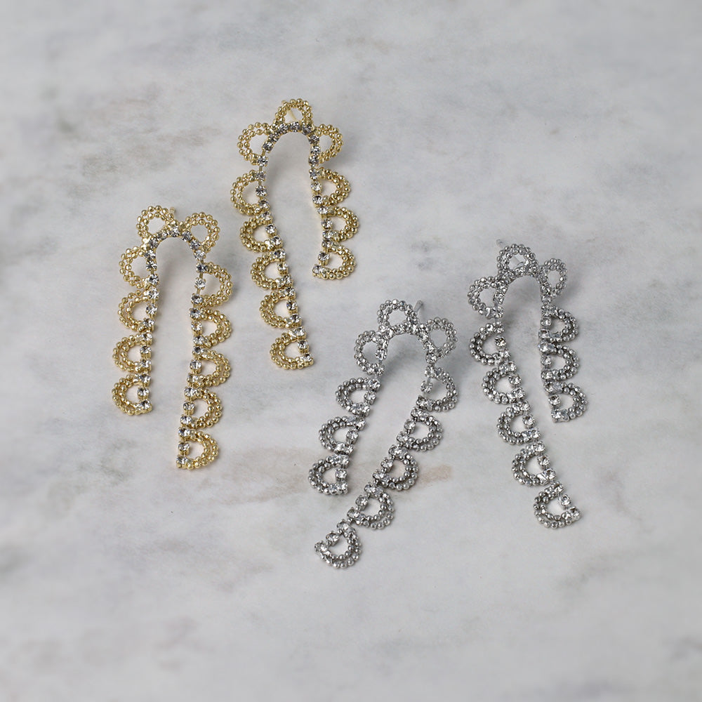 ピアス ニッケルフリー メタル ボール ストーン レース カーブ スタッドピアス