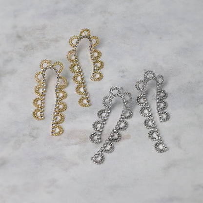 ピアス ニッケルフリー メタル ボール ストーン レース カーブ スタッドピアス