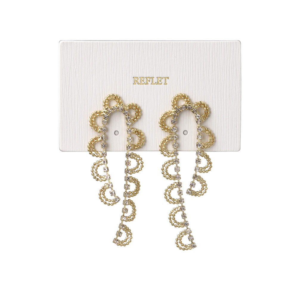 ピアス ニッケルフリー メタル ボール ストーン レース カーブ スタッドピアス