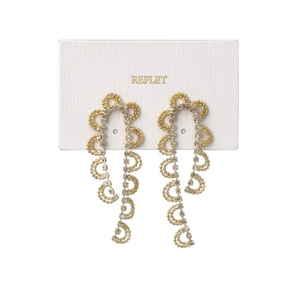 ピアス ニッケルフリー メタル ボール ストーン レース カーブ スタッドピアス