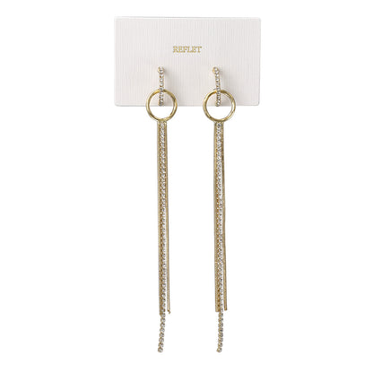 ピアス ニッケルフリー メタル ロング ミニ ストーン チェーン カーブ リング ステンレスポスト スタッドピアス