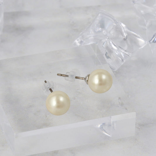 ピアス ニッケルフリー パール 1粒 8mm チタンポスト スタッドピアス