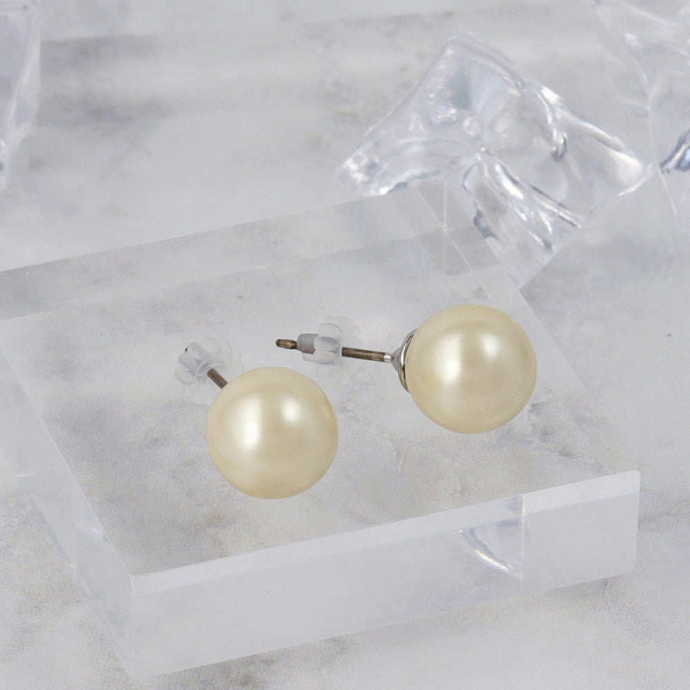 ピアス ニッケルフリー パール 1粒 10mm チタンポスト スタッドピアス