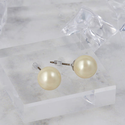 ピアス ニッケルフリー パール 1粒 10mm チタンポスト スタッドピアス