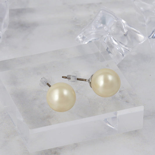 ピアス ニッケルフリー パール 1粒 10mm チタンポスト スタッドピアス